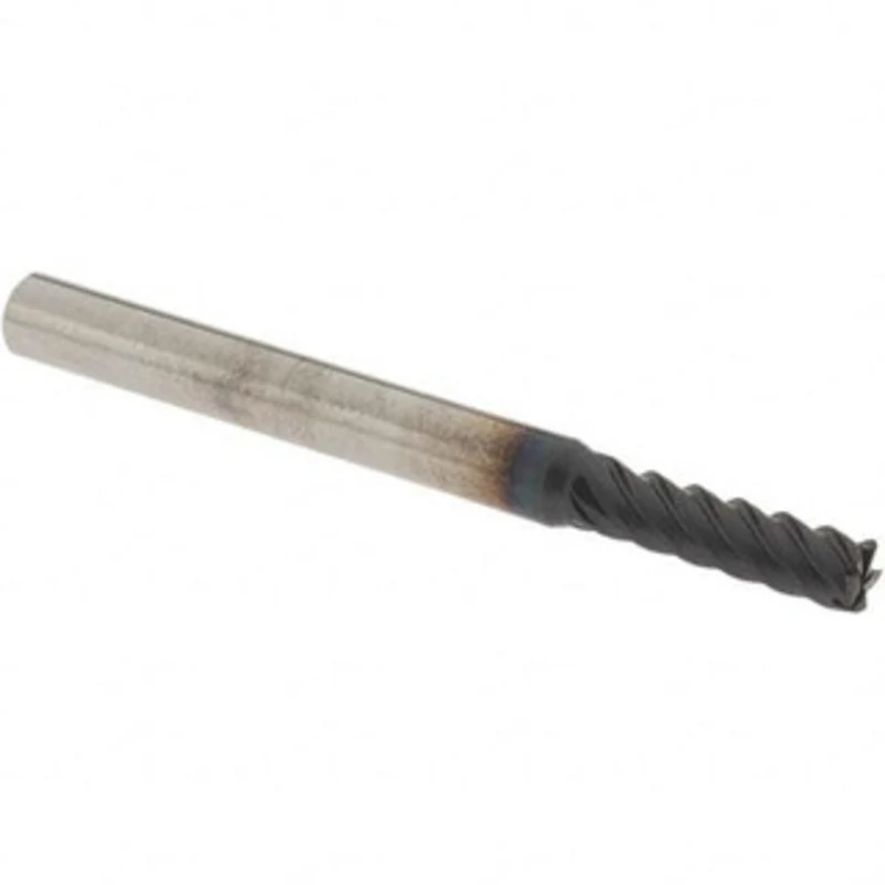 OSG 5/32, 9/16 LOC, 3/16 Shank Diam, 2 OAL, 5 Flute, Solid Carbide Square End Mill Single End, TiAlN Finish, Spiral F...